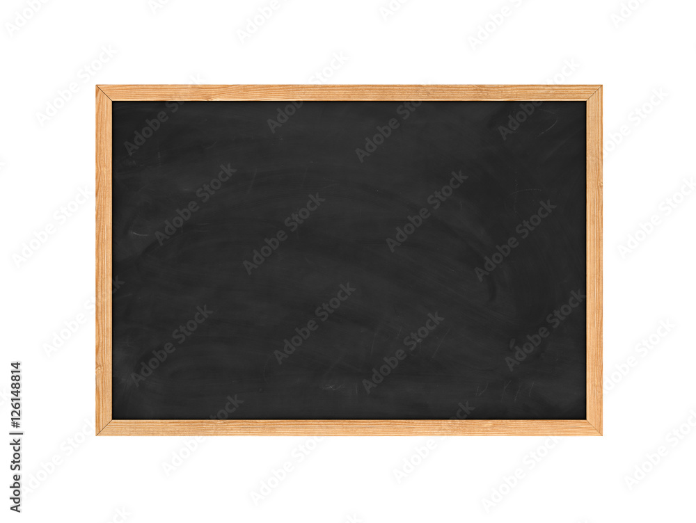 Rendering of new black chalkboard in the wooden frame isolated on white background. Rendering of new black chalkboard in the wooden frame isolated on white background.