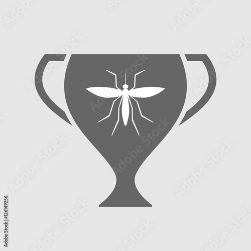 Isolated award cup icon with  a mosquito