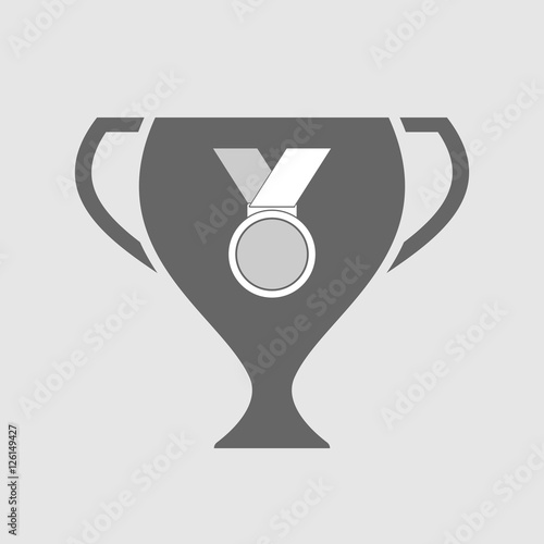 Isolated award cup icon with  a medal