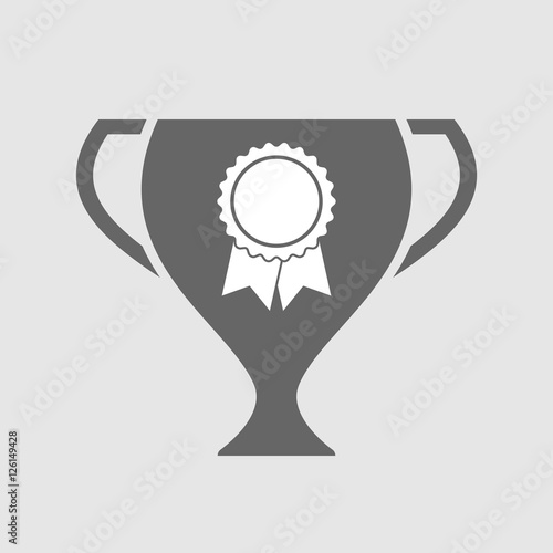 Isolated award cup icon with  a ribbon award