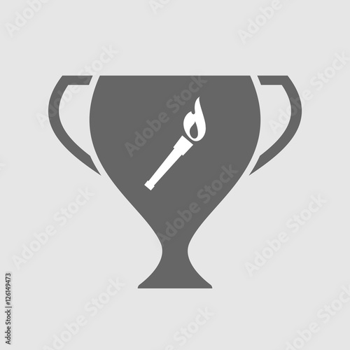 Isolated award cup icon with  a torch icon
