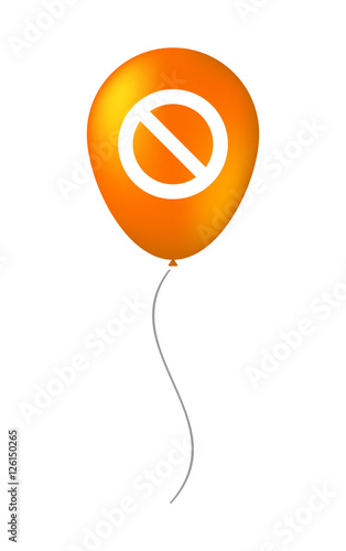 Isolated air balloon with  a forbidden sign