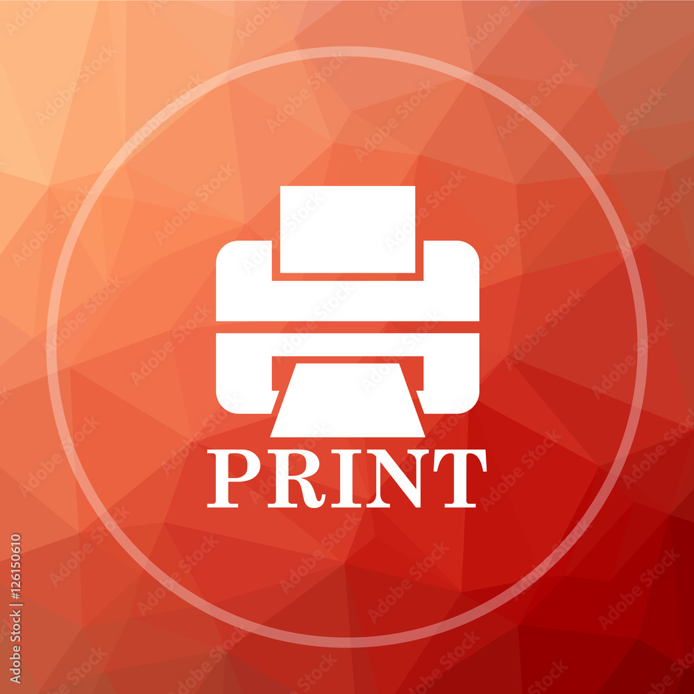 Printer with word PRINT icon Printer with word PRINT icon