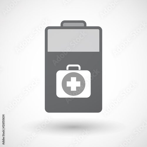 Isolated battery icon with  a first aid kit icon