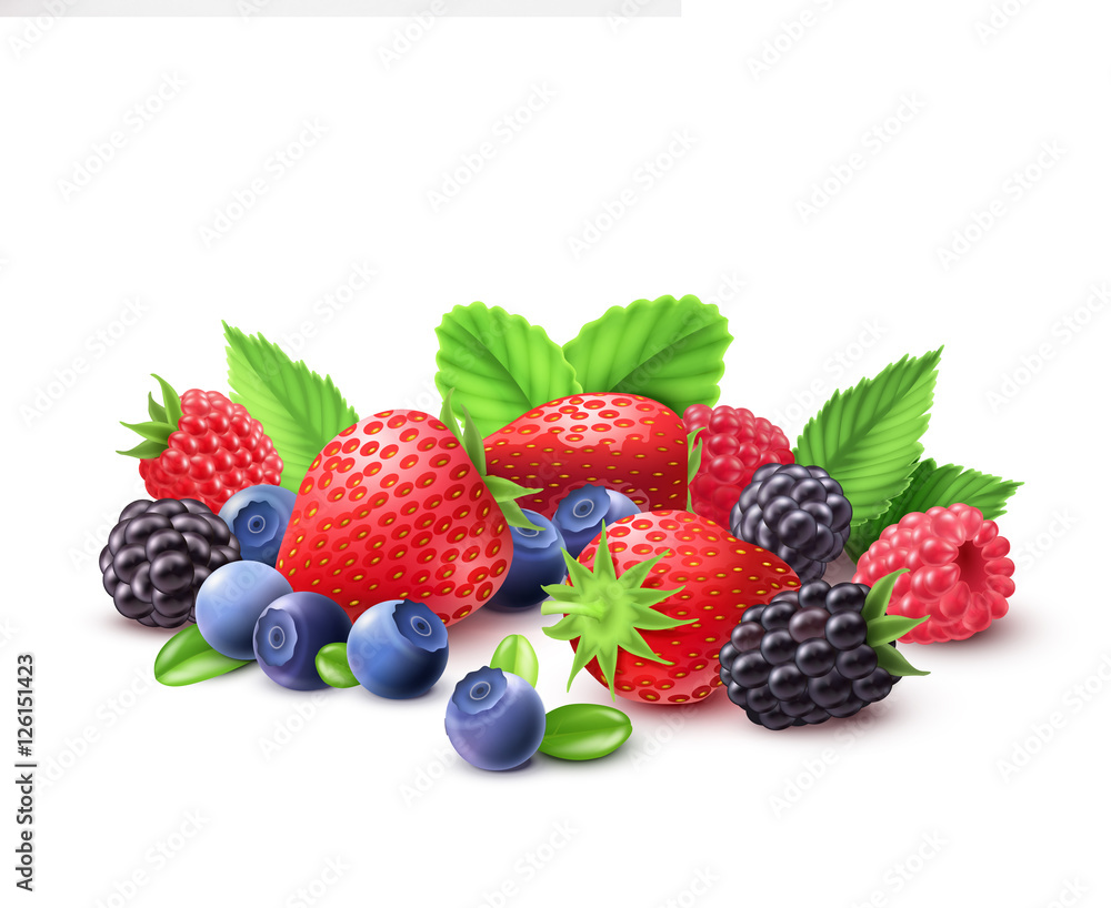 Berries Realistic Composition Berries Realistic Composition