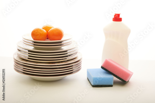 detergent for dishes on a white background