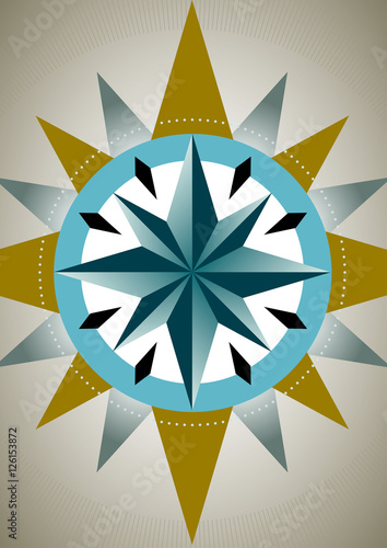 Weihnachtsstern, Windrose, geometrisches Design, Grußkarte