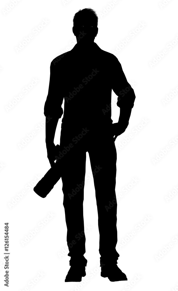 Silhouette of a photographer with dslr camera isolated on white Silhouette of a photographer with dslr camera isolated on white