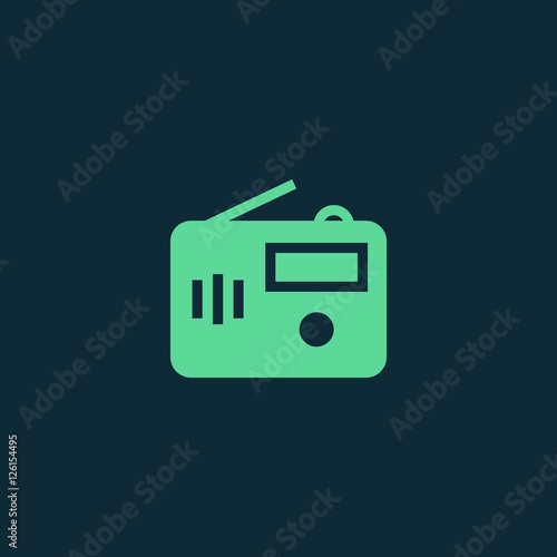 Radio icon vector, clip art. Also useful as logo, web UI element, symbol, graphic image, silhouette and illustration.