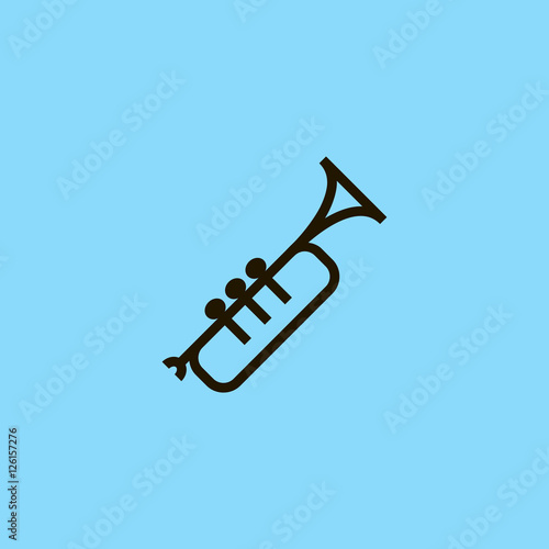 Trumpet icon vector, clip art. Also useful as logo, silhouette and illustration.