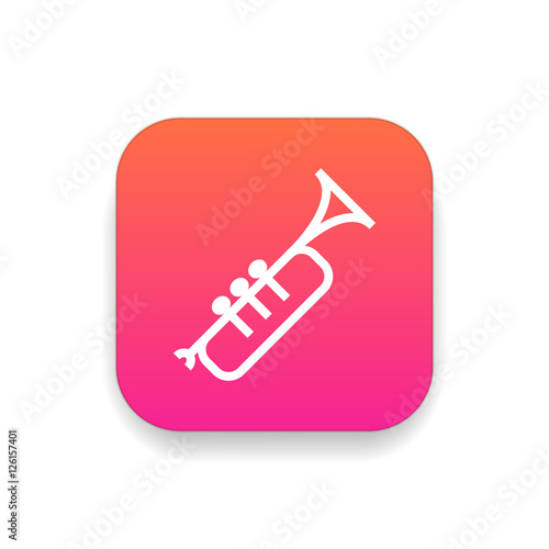 Trumpet icon vector, clip art. Also useful as logo, square app icon, silhouette and illustration.