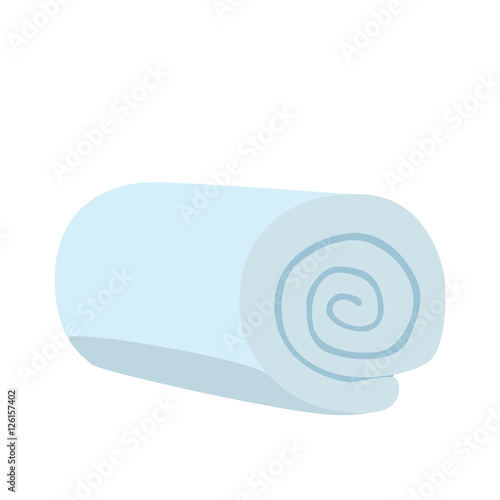 Blue domestic bath beach spa towel isolated vector illustration