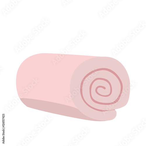 Pink domestic bath beach spa towel isolated vector illustration