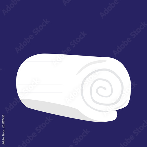 White domestic bath beach spa towel isolated vector illustration