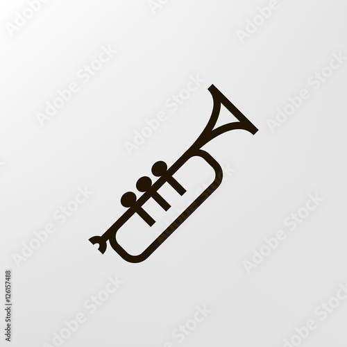 Trumpet icon vector, clip art. Also useful as logo, silhouette and illustration.