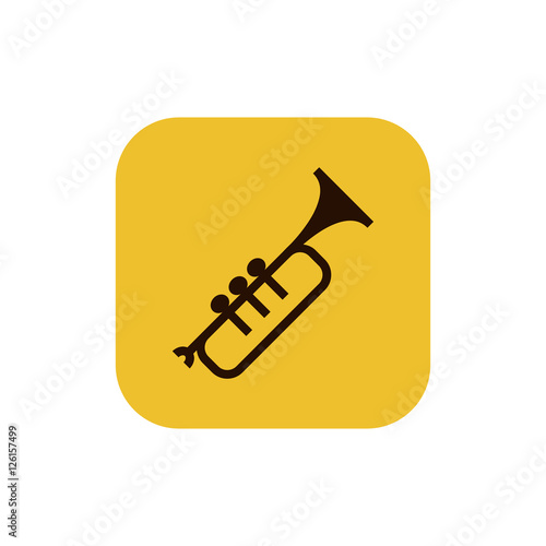 Trumpet icon vector  clip art. Also useful as logo  square app icon  silhouette and illustration.