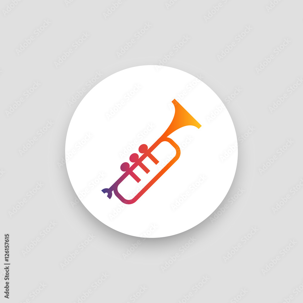 Trumpet icon vector, clip art. Also useful as logo, circle app icon, silhouette and illustration. Trumpet icon vector, clip art. Also useful as logo, circle app icon, silhouette and illustration.