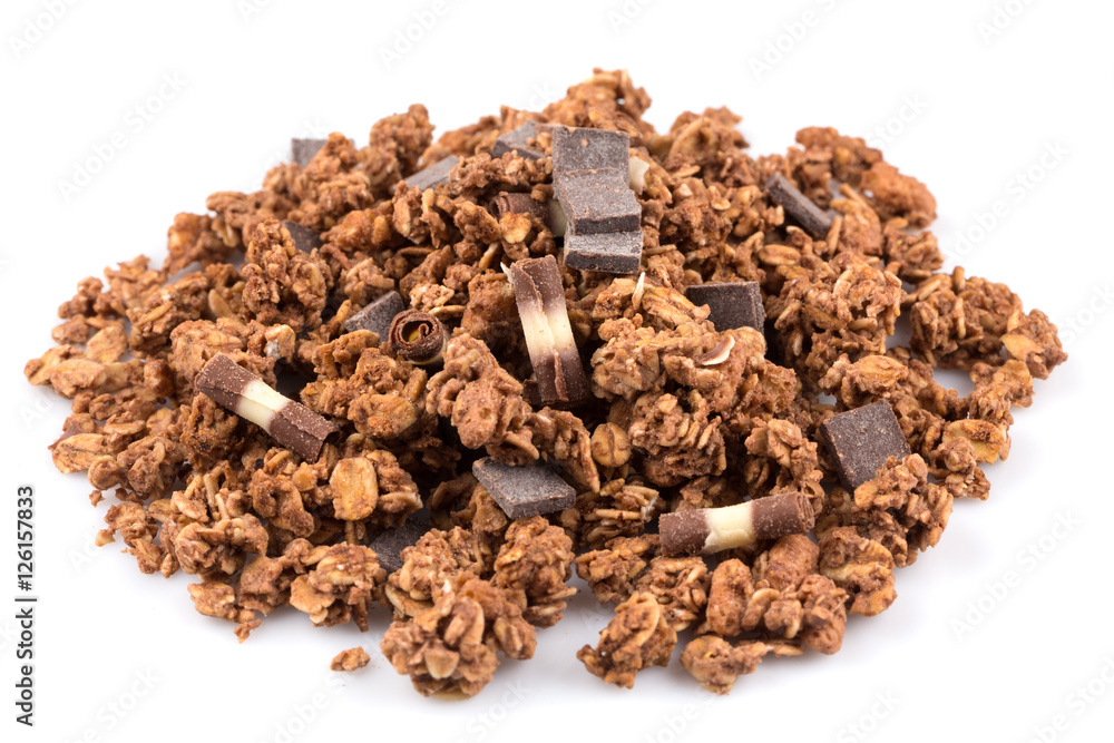 Obraz premium muesli with pieces of chocolate