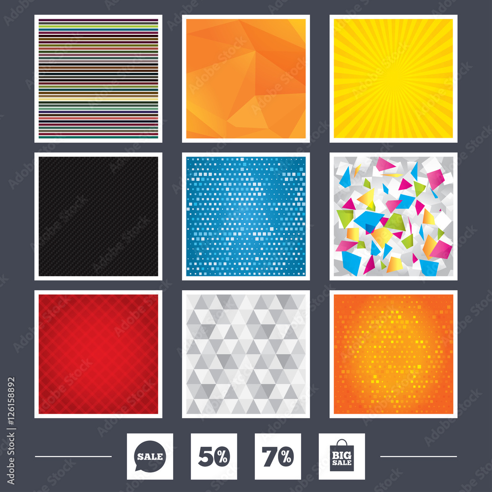 Yellow background. Carbon fiber texture. Mossaic and low poly design. Sale speech bubble icon. 50% and 70% percent discount symbols. Big sale shopping bag sign. Abstract backgrounds. Vector Yellow background. Carbon fiber texture. Mossaic and low poly design. Sale speech bubble icon. 50% and 70% percent discount symbols. Big sale shopping bag sign. Abstract backgrounds. Vector