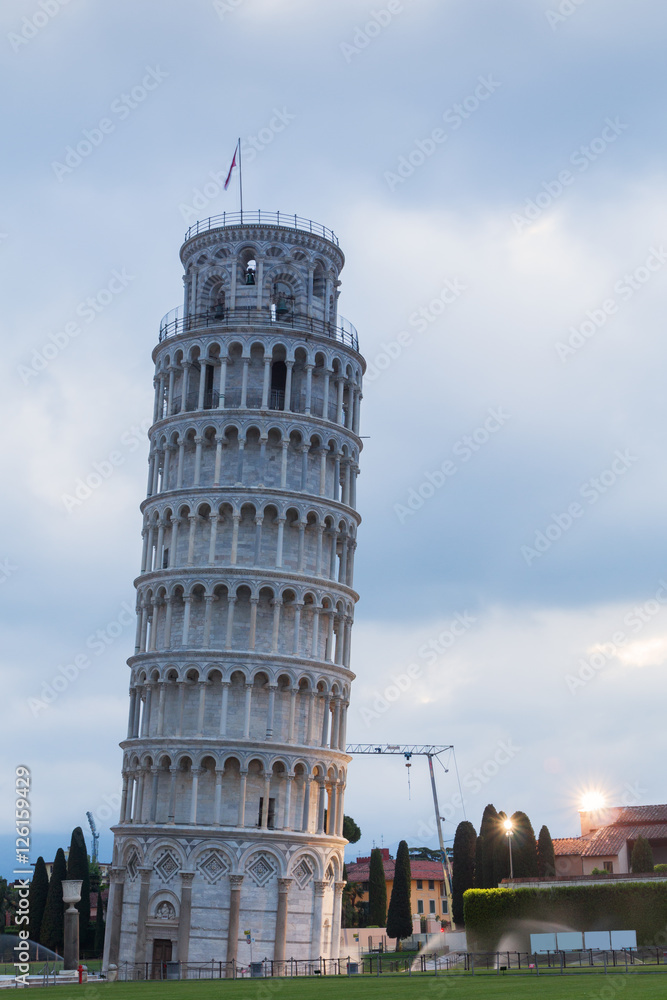 Leaning tower of Pisa in morning
