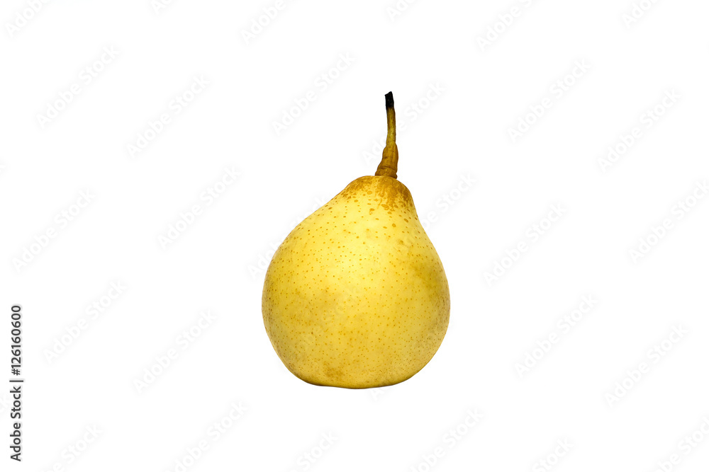 yellow pear on a white background