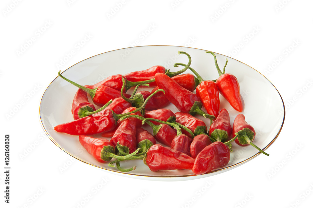 delicious appetizing red chili pepper on white background delicious appetizing red chili pepper on white background