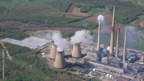 Wallpaper Mural Nuclear and Coal Powerplant Smoke AERIAL Torontodigital.ca