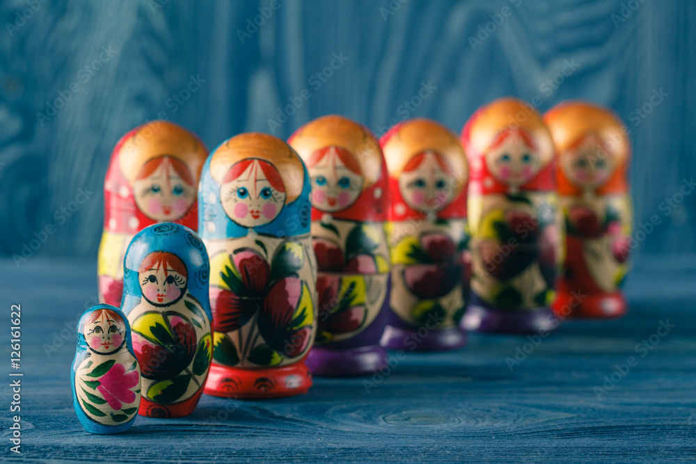 Φωτογραφία Close View Of The Colorful Matryoshka, The Traditional Russian N
