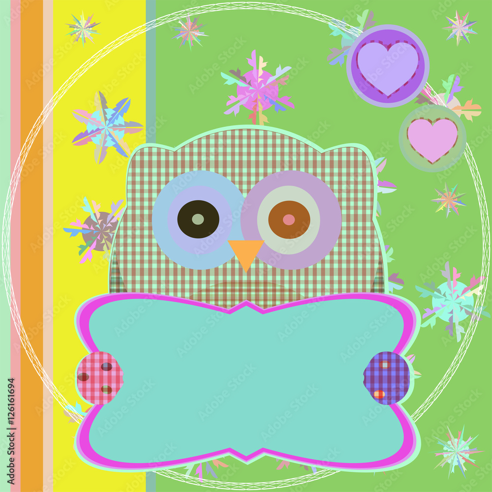 flower and textile owl vector illustration flower and textile owl vector illustration