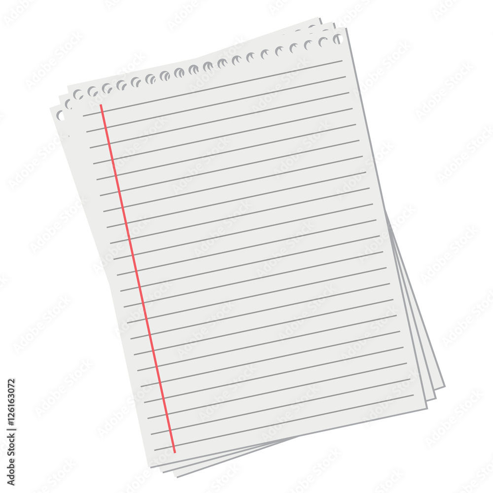 leaf from a notebook on white background leaf from a notebook on white background