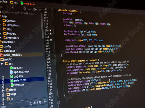 Css3 code on dark background