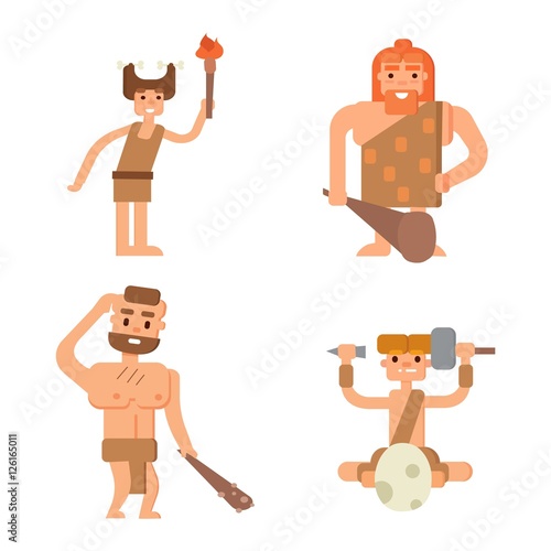 Caveman primitive stone age people
