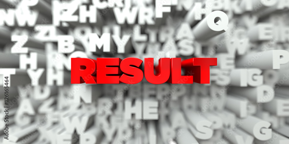 RESULT - Red text on typography background - 3D rendered royalty free stock image. This image can be used for an online website banner ad or a print postcard. RESULT - Red text on typography background - 3D rendered royalty free stock image. This image can be used for an online website banner ad or a print postcard.