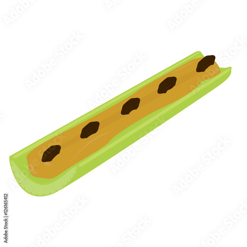 Ants on a log, celery with peanut butter and raisins