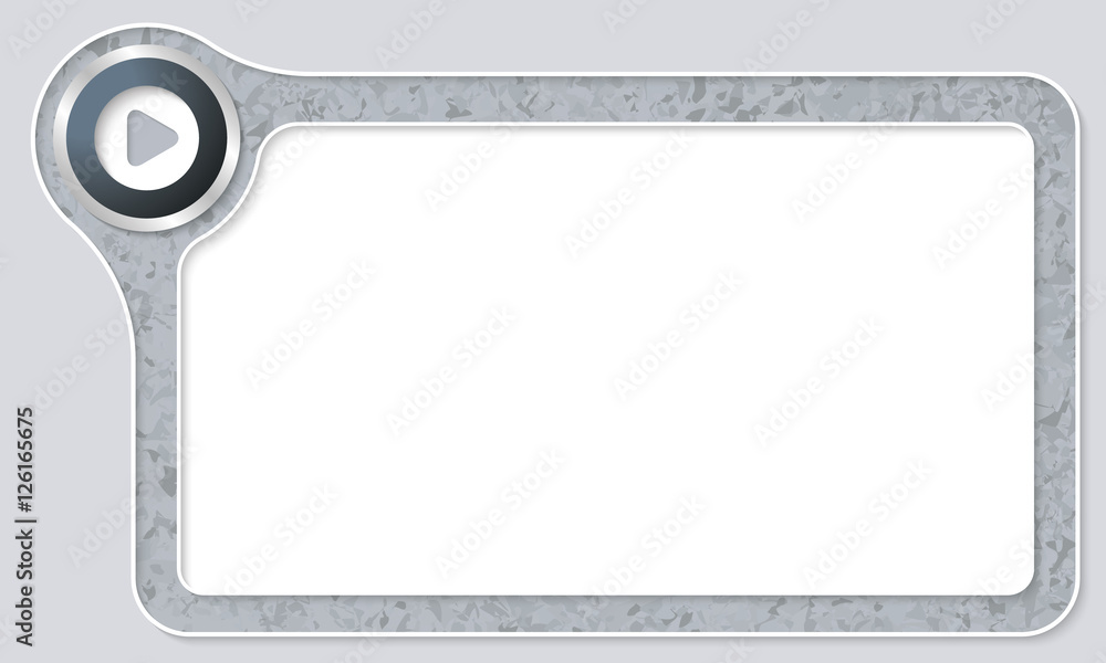 Vector frame for your text with marble pattern and play symbol Vector frame for your text with marble pattern and play symbol