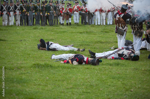 Killed in action soldiers at a reenactment of the Battle of Wate © Eckhard Henkel