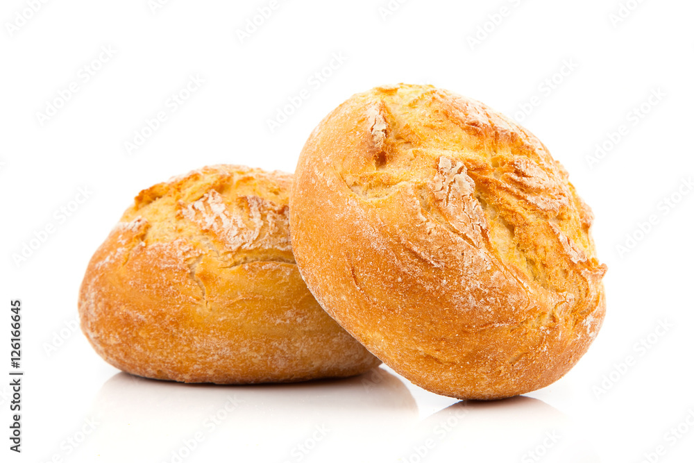 Two buns on the white background Two buns on the white background