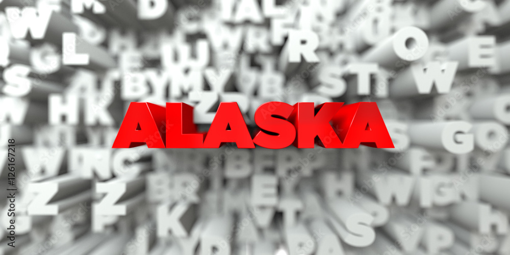 ALASKA - Red text on typography background - 3D rendered royalty free stock image. This image can be used for an online website banner ad or a print postcard. ALASKA - Red text on typography background - 3D rendered royalty free stock image. This image can be used for an online website banner ad or a print postcard.