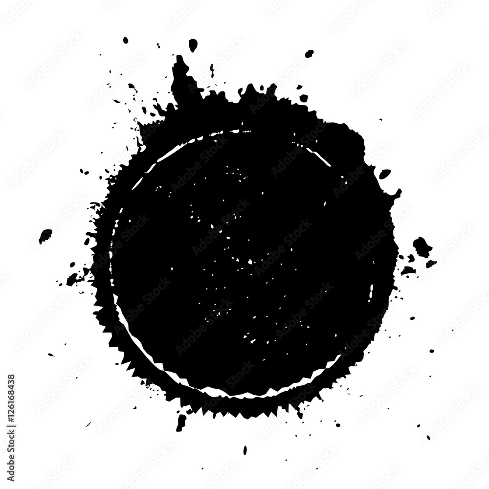 Black blot splatter circle Black blot splatter circle
