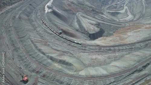 Heavy industry, massive coal mine China aerial view photo