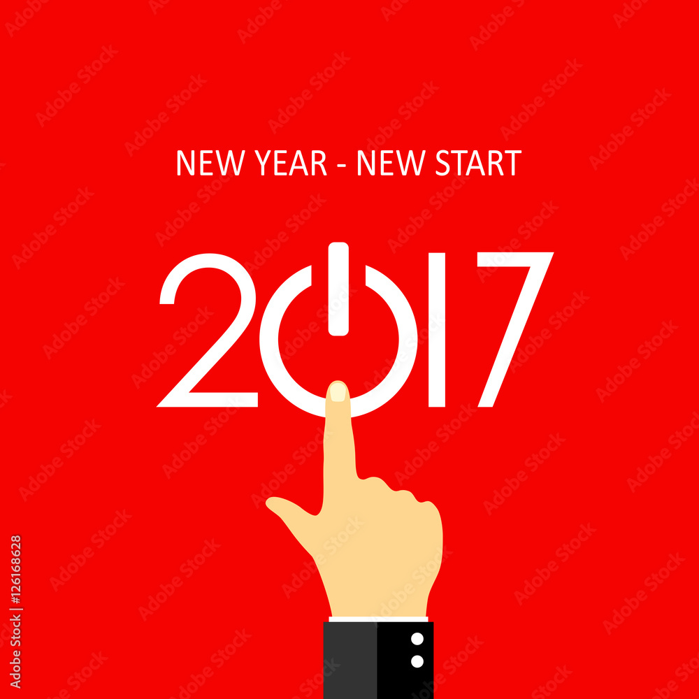 New year new start 2017 greeting card design New year new start 2017 greeting card design