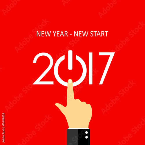 New year new start 2017 greeting card design