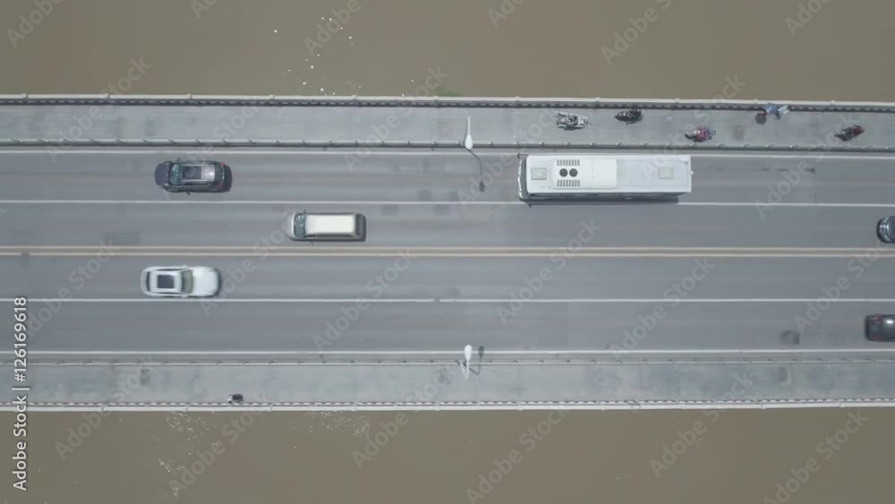 Overhead aeriral view traffic Changsha, China Overhead aeriral view traffic Changsha, China