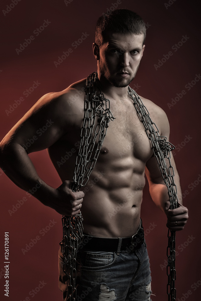 Muscular man with rope