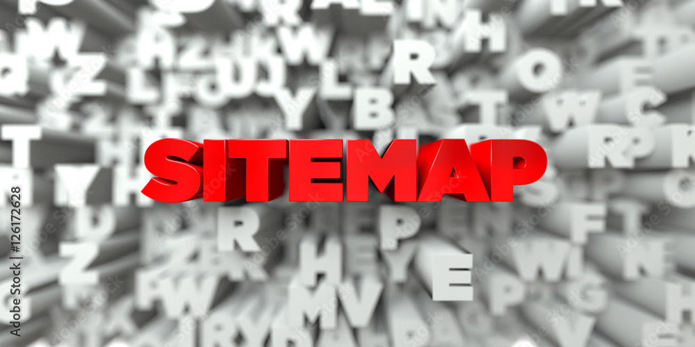 SITEMAP - Red text on typography background - 3D rendered royalty free stock image. This image can be used for an online website banner ad or a print postcard. SITEMAP - Red text on typography background - 3D rendered royalty free stock image. This image can be used for an online website banner ad or a print postcard.