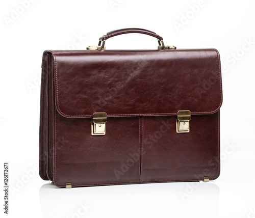 brown leather men casual or business briefcase