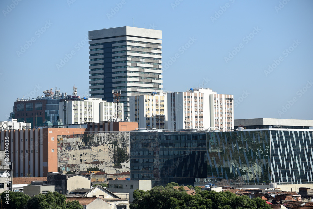 View of the city of Rio de Janeiro, in the neighborhood of New Town, central region