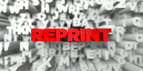 Schilderij op canvas REPRINT -  Red text on typography background - 3D rendered royalty free stock image