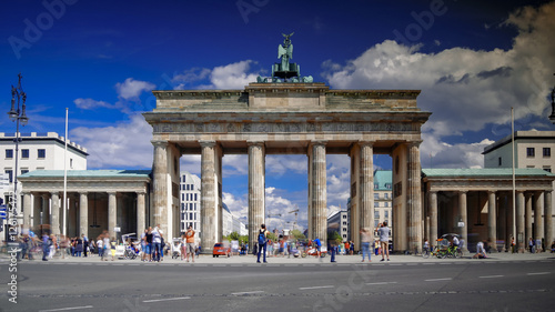 BERLIN  GERMANY - circa 2016  Tourists in front of the Brandenburg Gate.