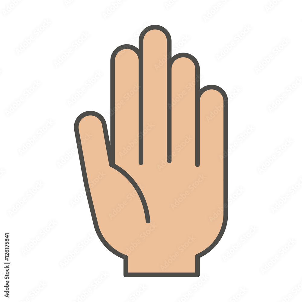 Hand gesture icon. Palm human people and communication theme. Isolated design. Vector illustration Hand gesture icon. Palm human people and communication theme. Isolated design. Vector illustration